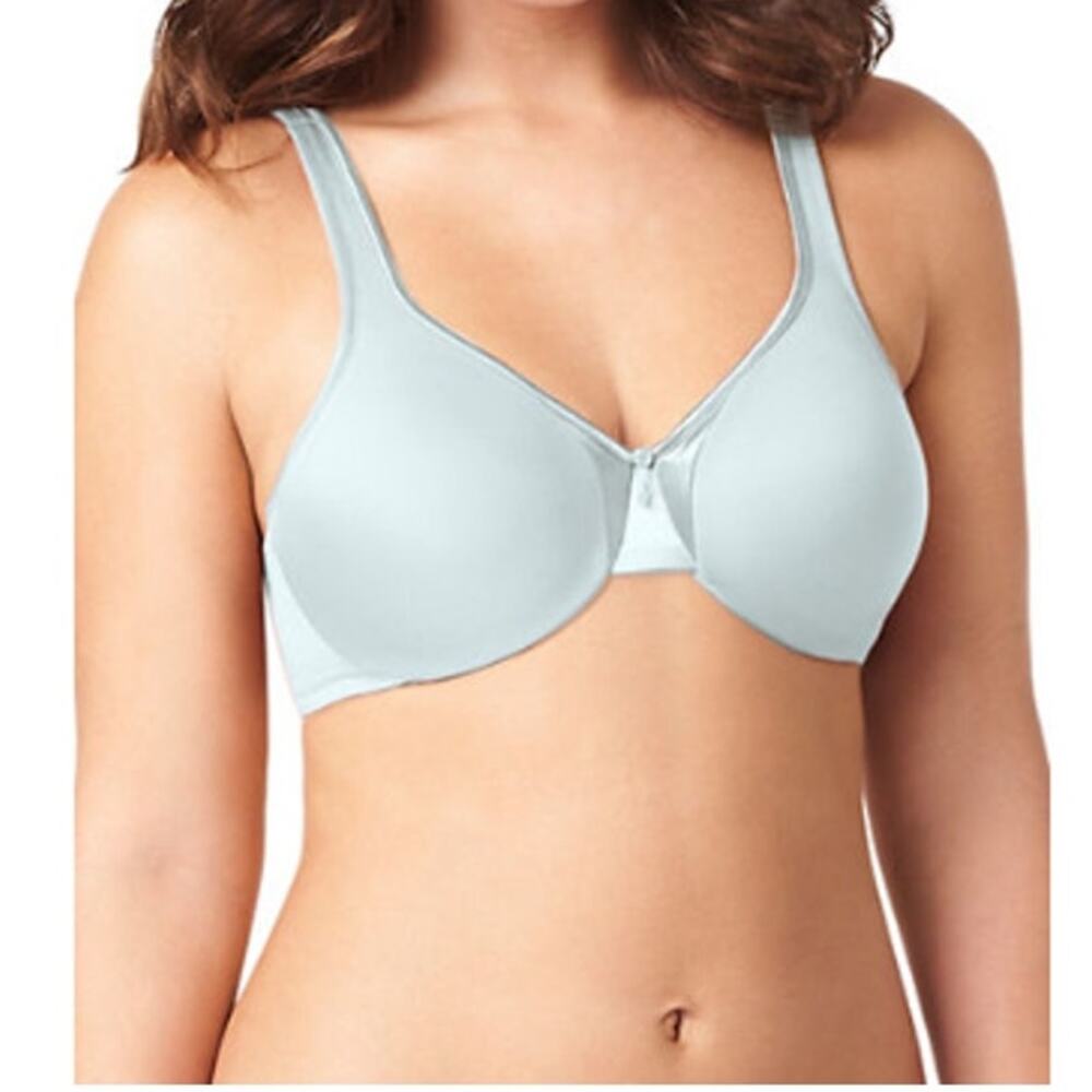Olga 35002 Signature Support Satin Underwire Bra 38D Sea Spray Blue Mint - Picture 2 of 4